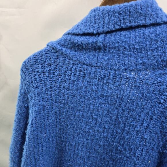 Anthropologie Sweater Womens Small Blue Cardigan Open Front Moth Boucle Fuzzy - Picture 7 of 13